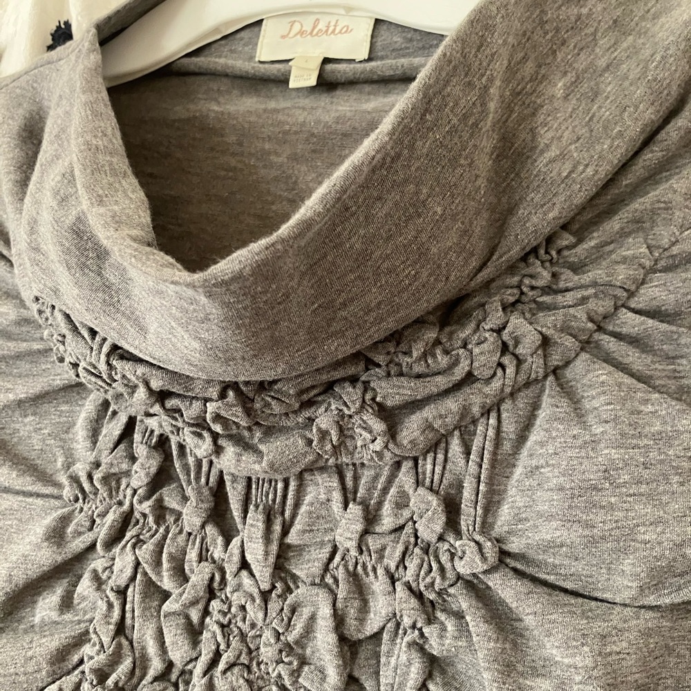 Deletta Anthropologie Women’s Mock Turtleneck Textured Knit Top Size L